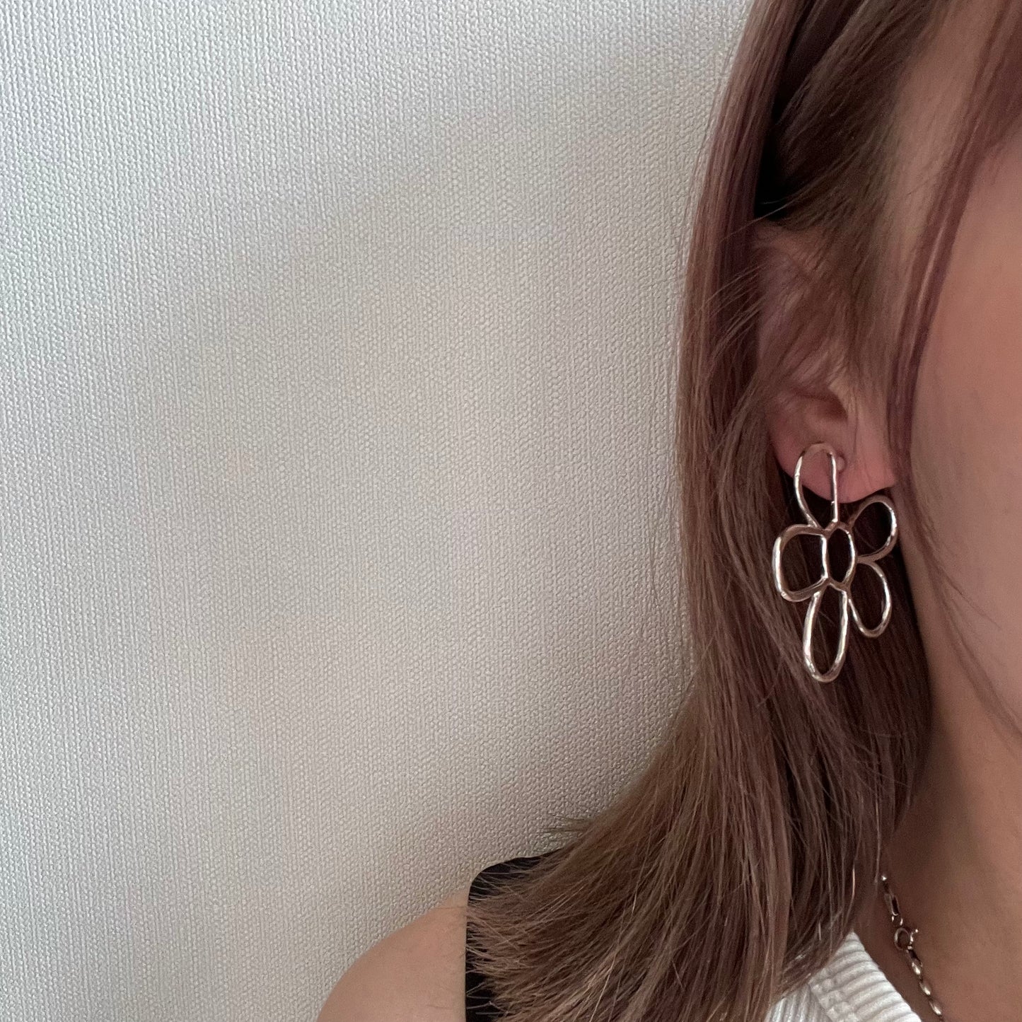 AC68- Cute Flower Big Earring