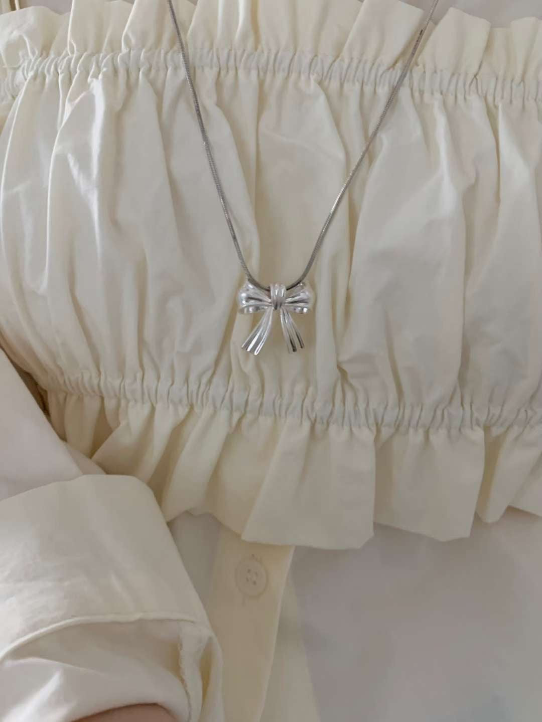 AC266- Ribbon Long Necklace