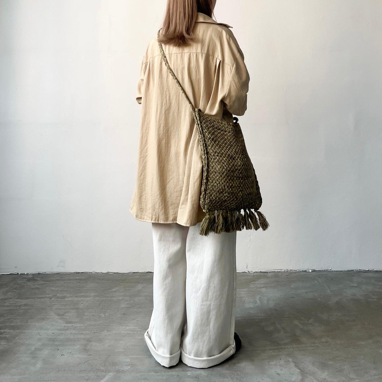 BG24- 2 Way Knitted Bag | Blue | Khaki