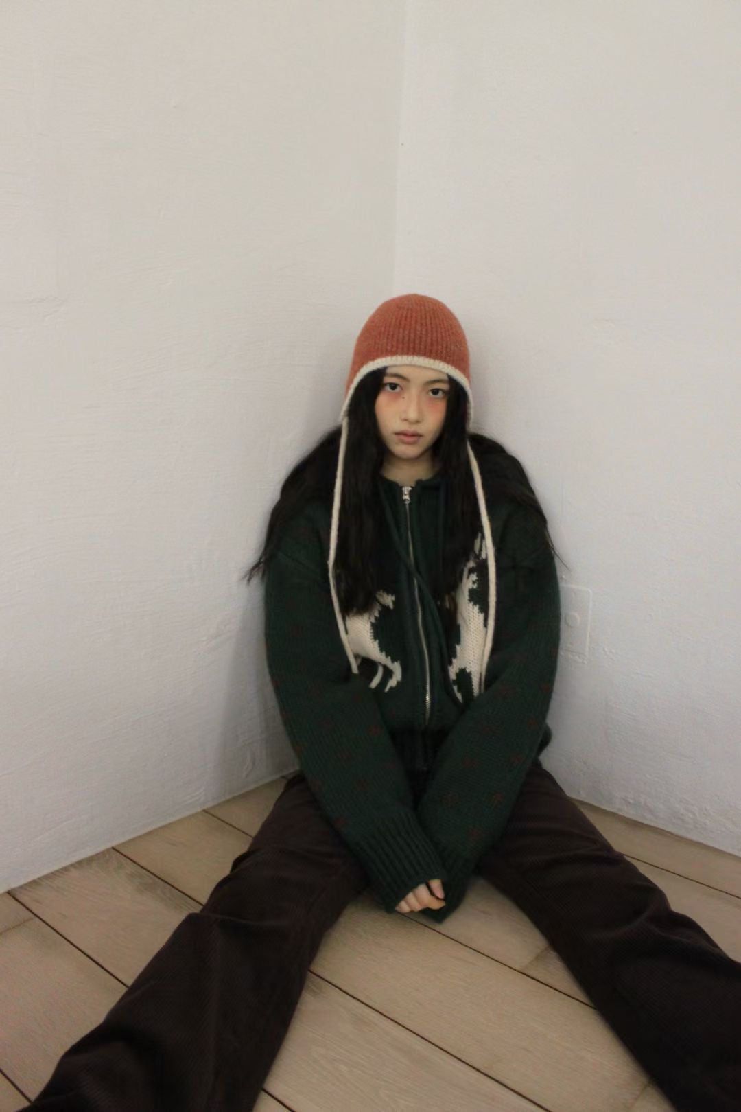 H31- Earflap Hat | Coral | Mint | Brown | Black