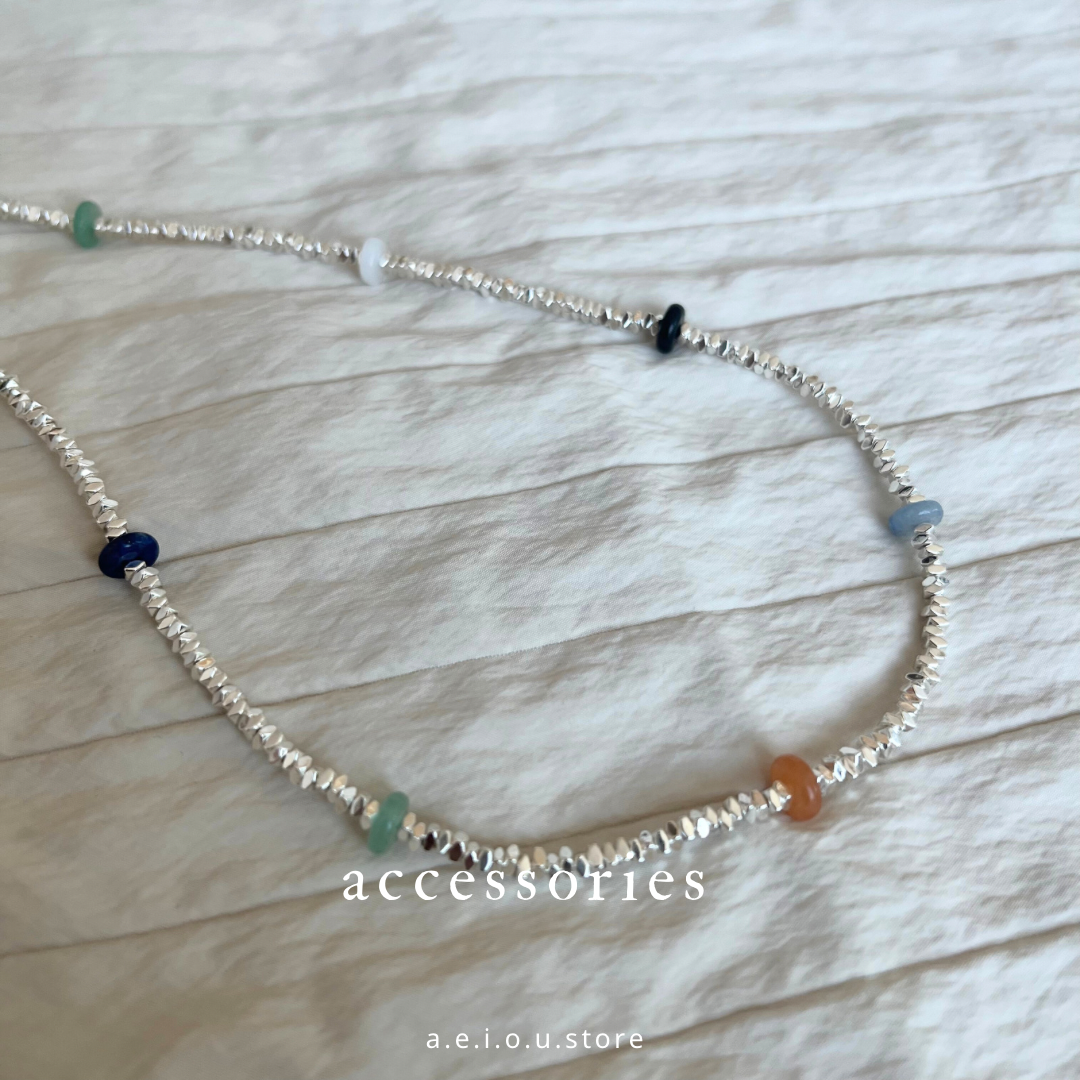 AC72- Silver Beams Mix Necklace
