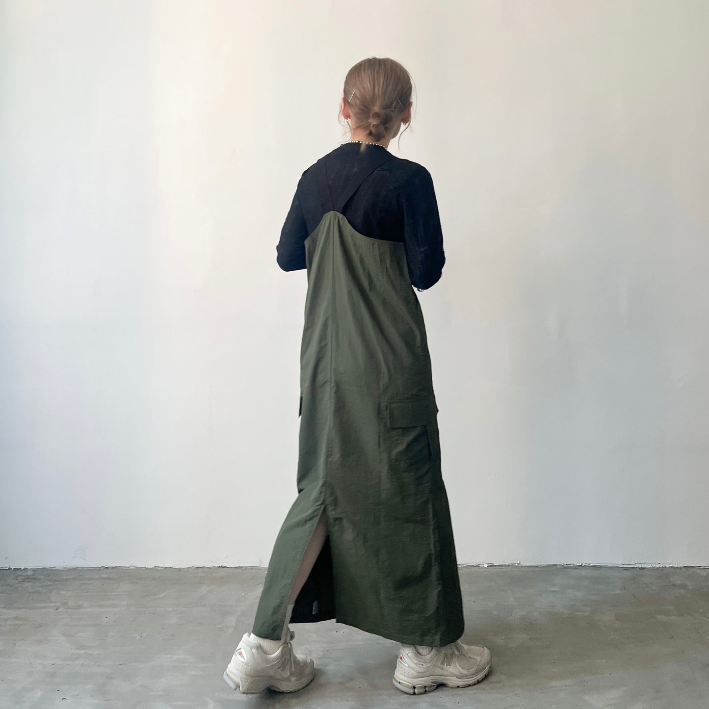 SK43- Khaki Jumper Skirt