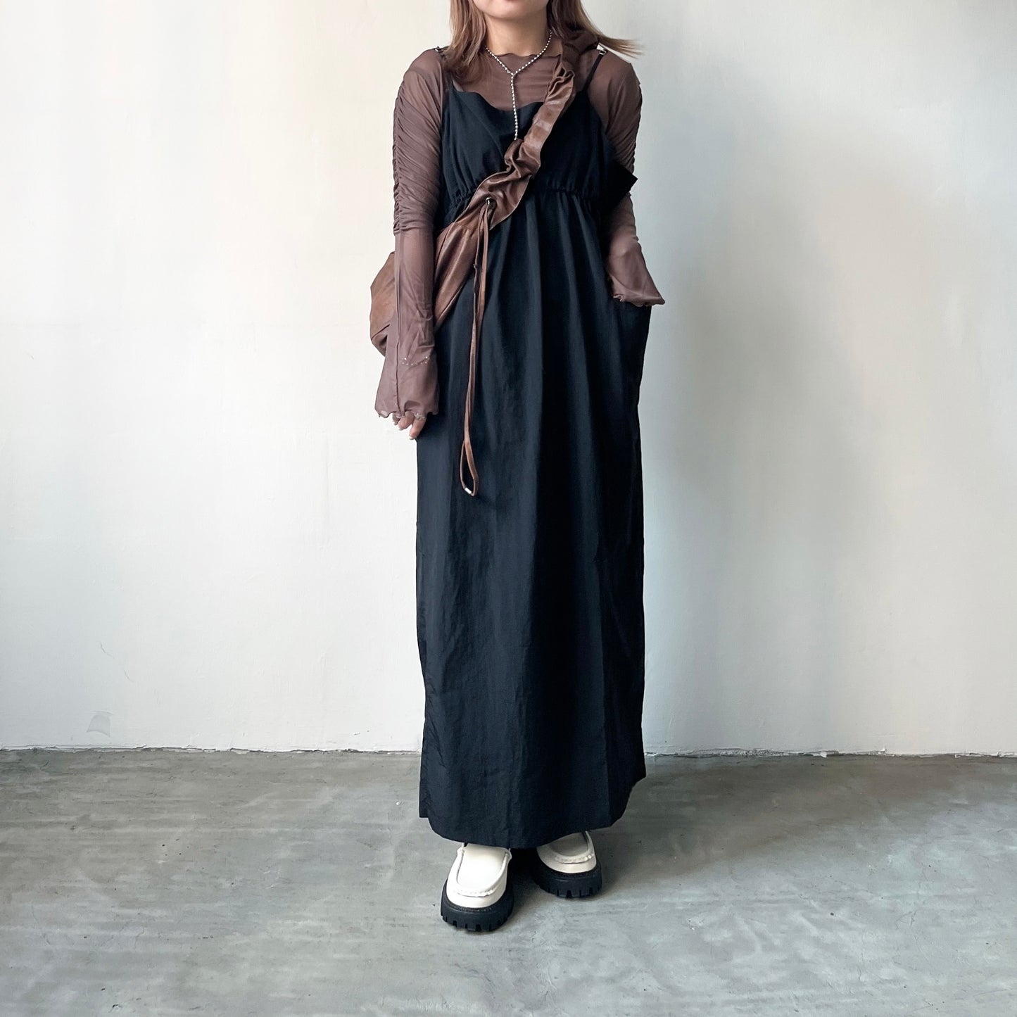 OP51- Drawstring Casual Dress | Black