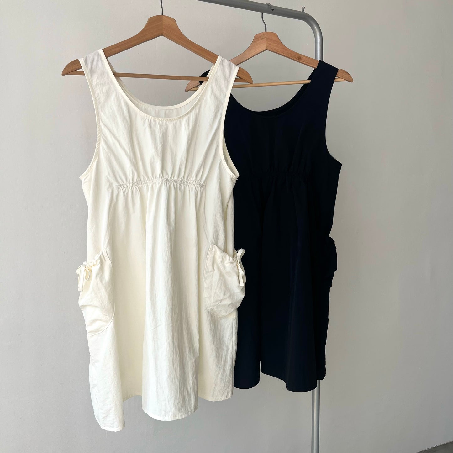 OP32- Short U Shape Mini Dress | White | Black