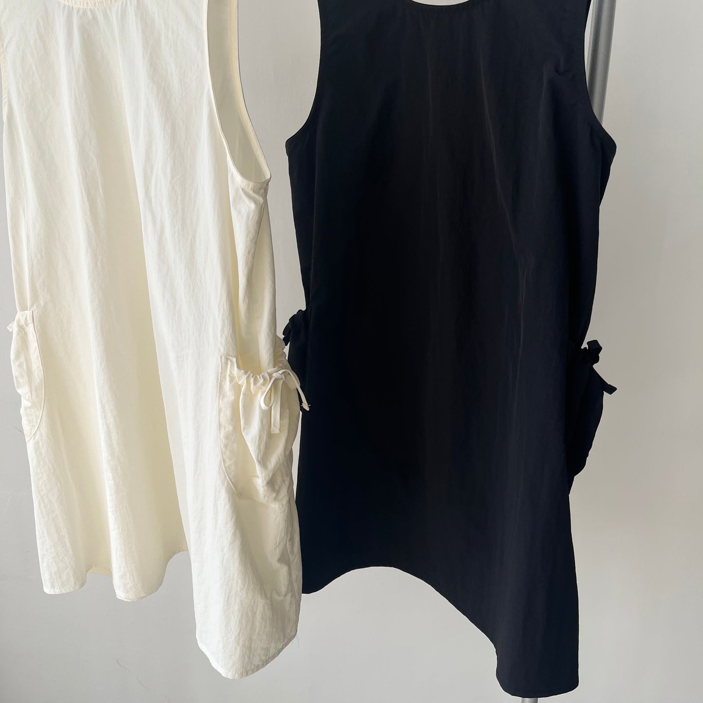 OP32- Short U Shape Mini Dress | White | Black