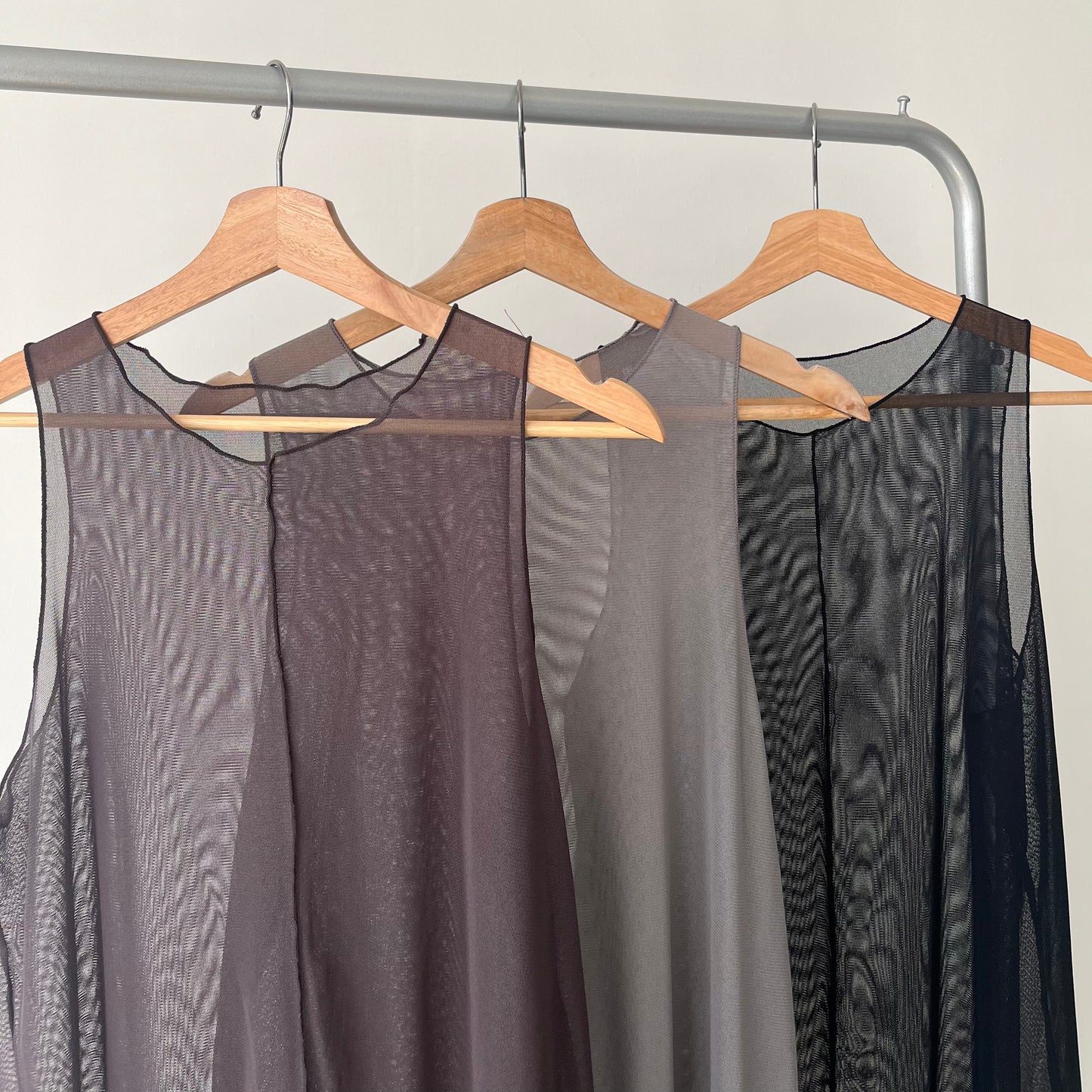 OP31- See-through Vest One Piece | Khaki | Brown | Black