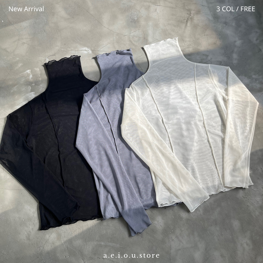 TP240- See-through layer Top | White | Grey | Black