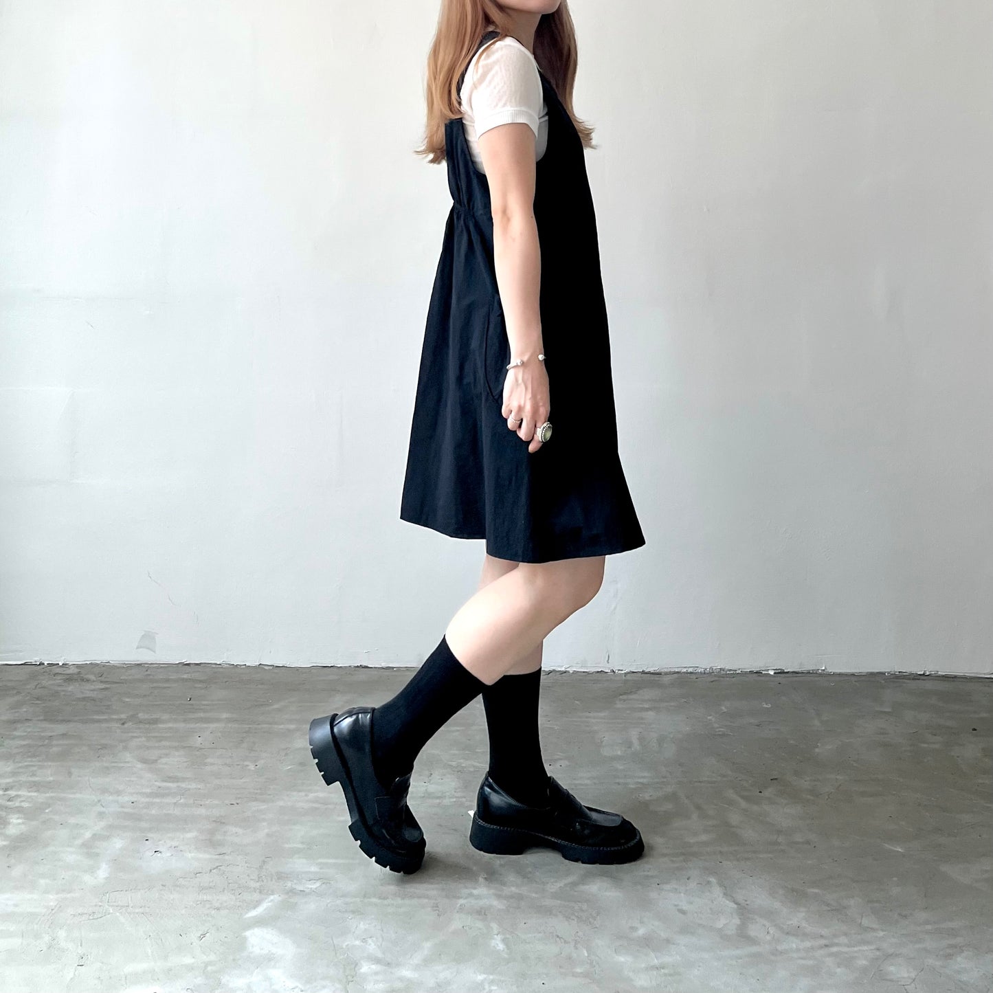 OP32- Short U Shape Mini Dress | White | Black