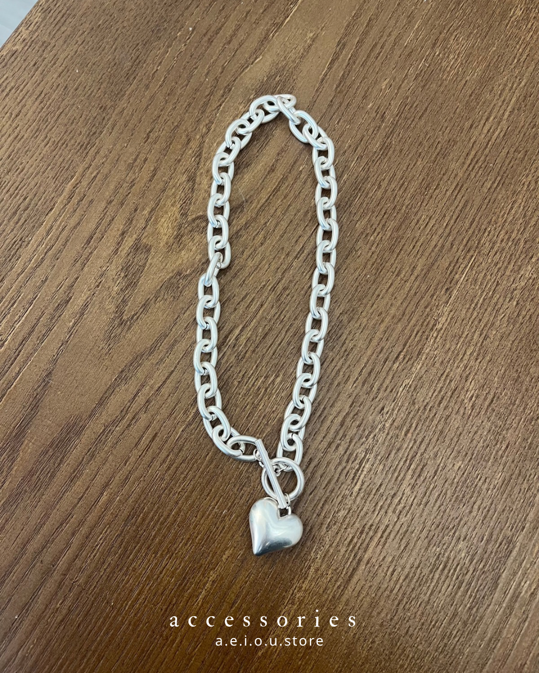 AC198- Big Chain Heart Necklace ( 有重量的 )