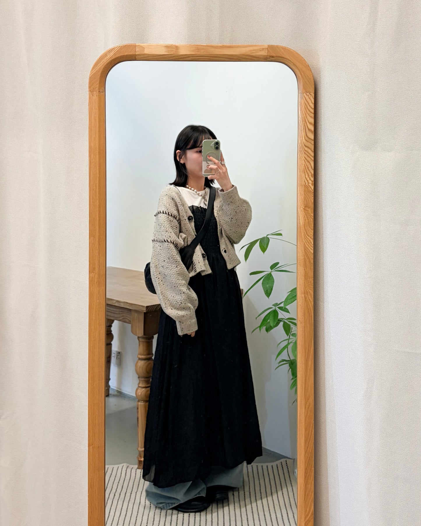 JK49- Chocolate Chip Knit Cardigan | Ivory | Beige