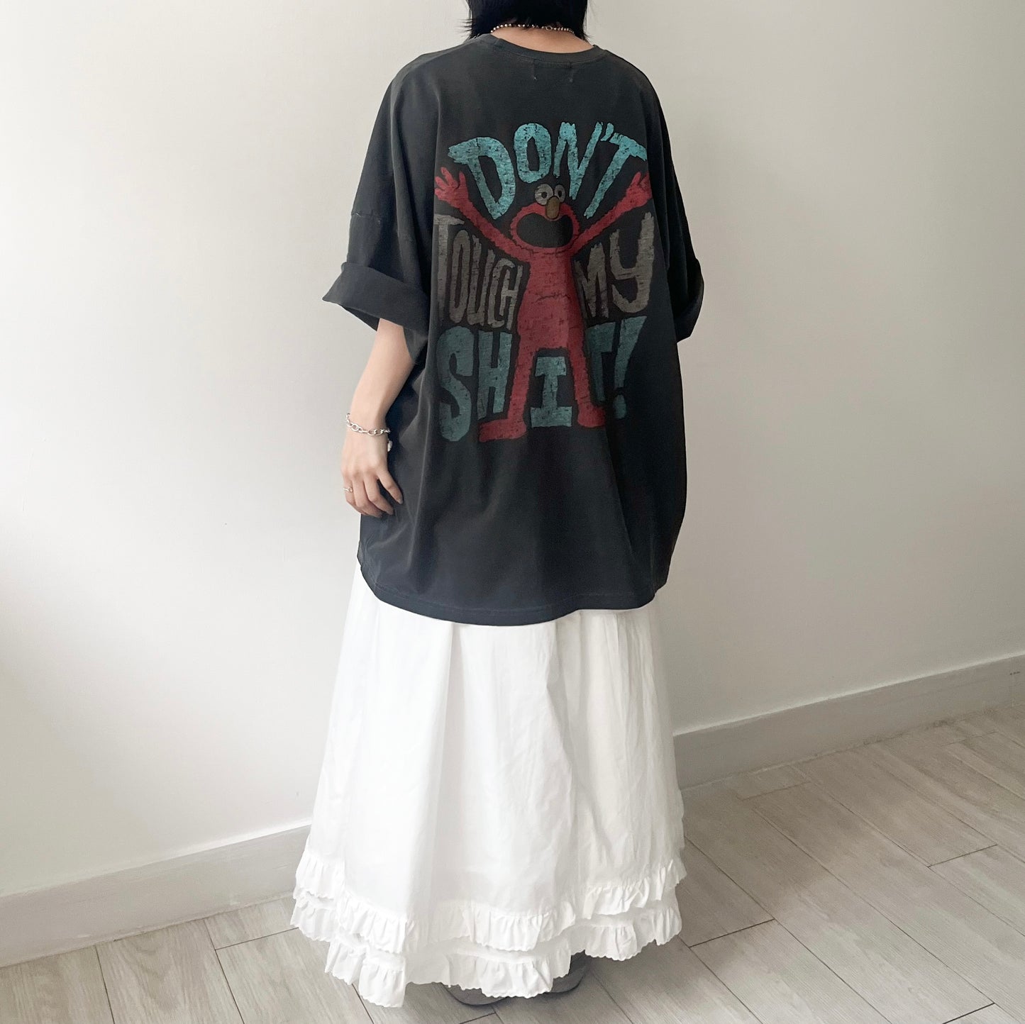 TP485- 芝麻街 UNISEX Big Tee | Charcoal