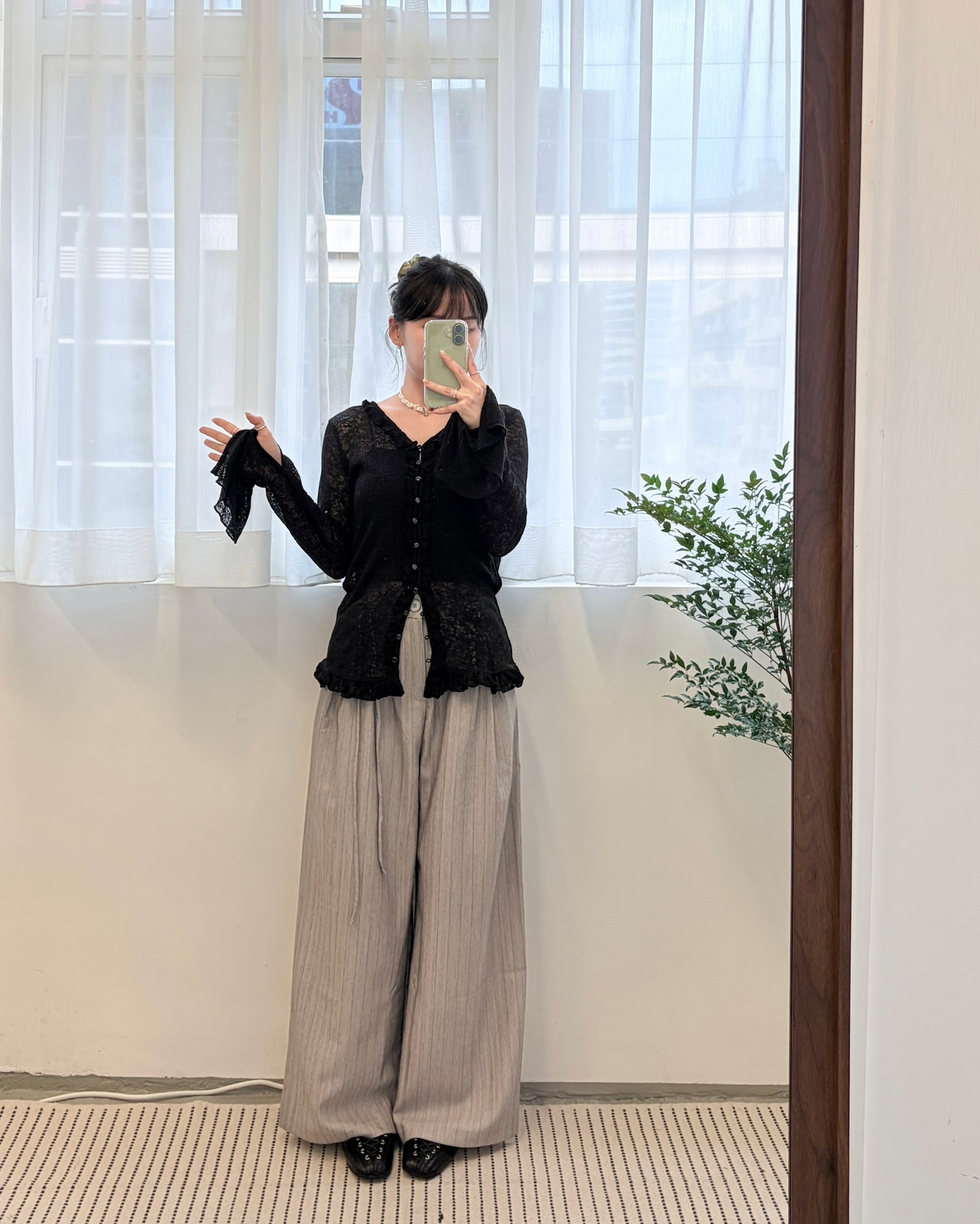 TP688- Gorgeous Ruffle Top | Ivory | Grey | Black