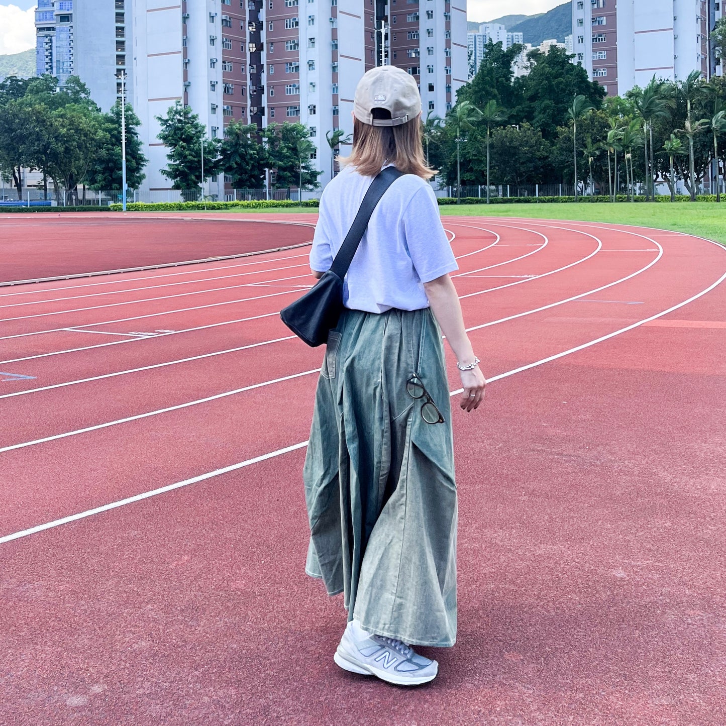 SK81- Cotton Line Skirt | Beige | khaki