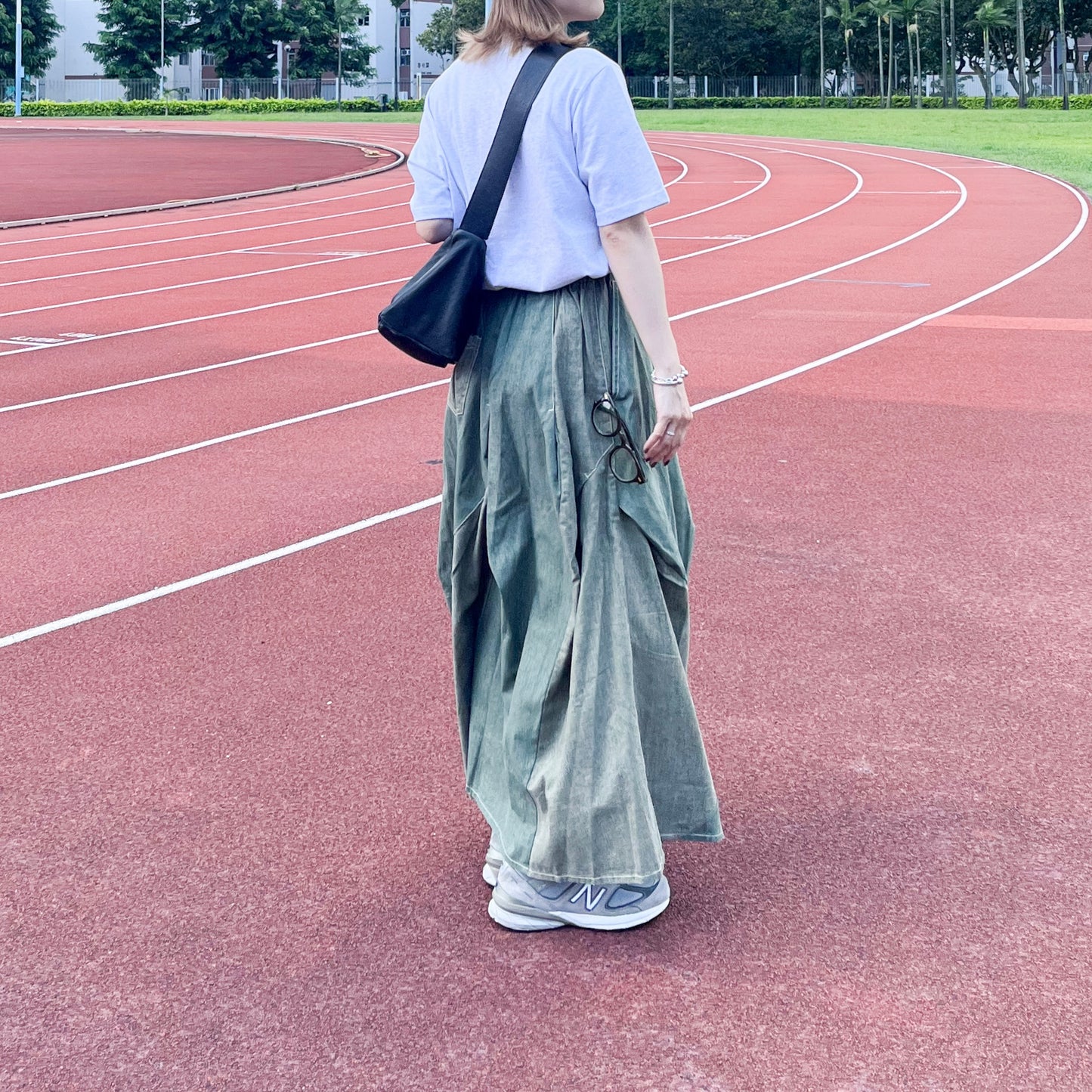 SK81- Cotton Line Skirt | Beige | khaki