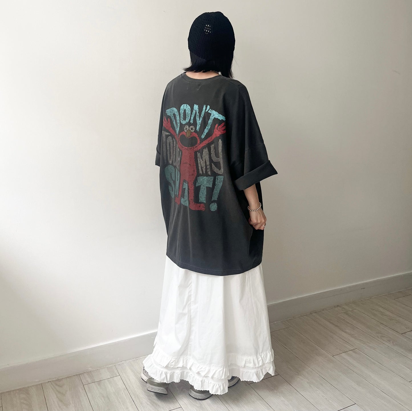 TP485- 芝麻街 UNISEX Big Tee | Charcoal