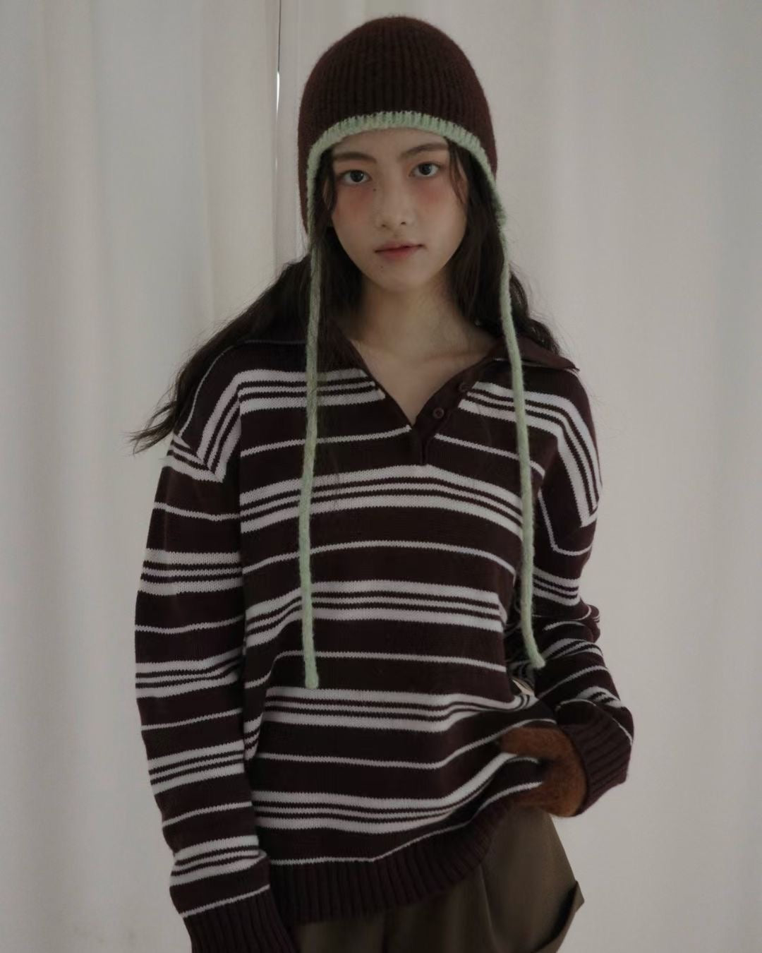 H31- Earflap Hat | Coral | Mint | Brown | Black