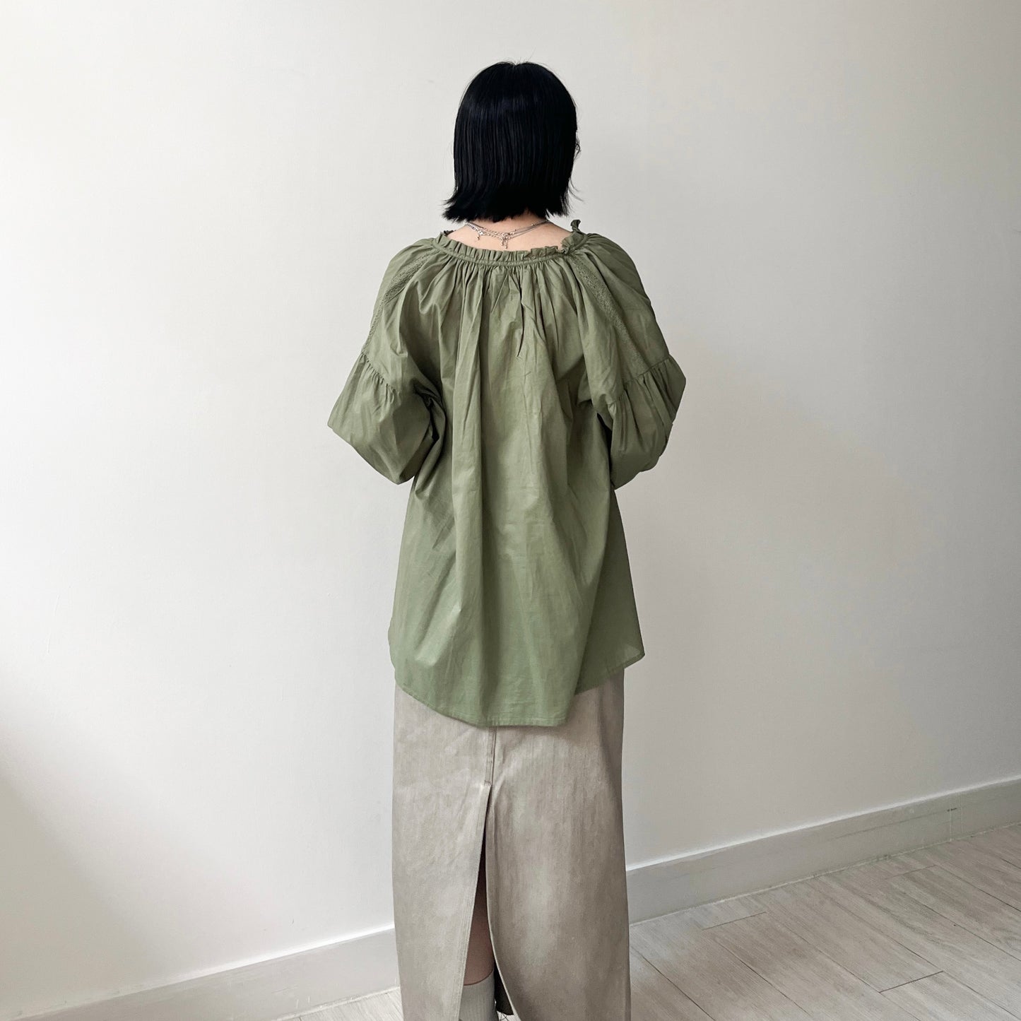 TP461- Ribbon Blouse | White | Green | Navy | Black