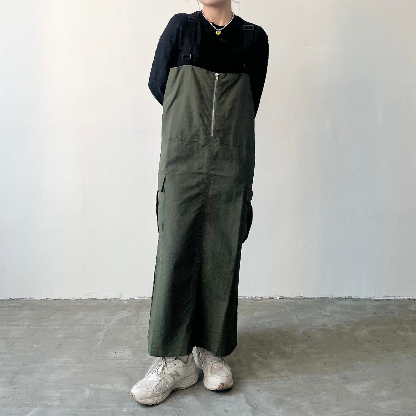 SK43- Khaki Jumper Skirt