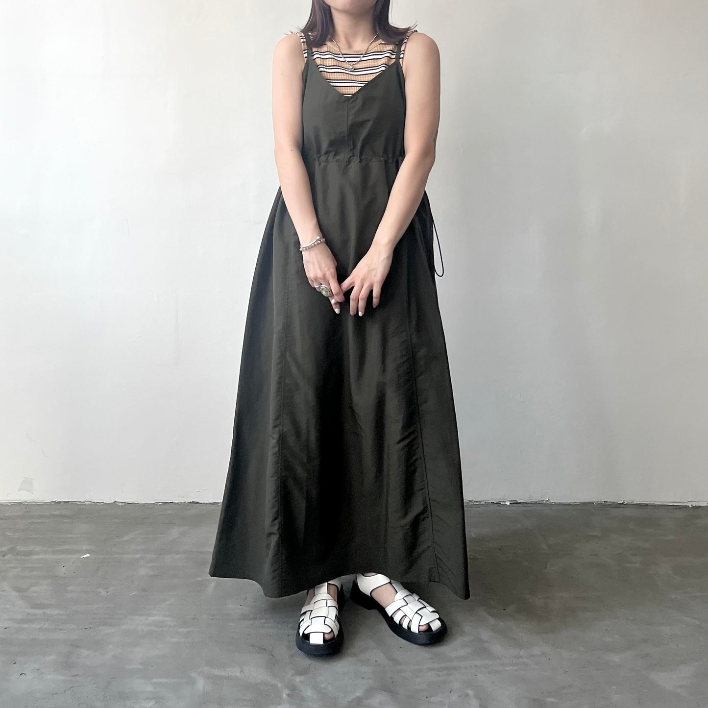 OP37- 2 Way Casual One Piece Dress | White | Khaki | Black