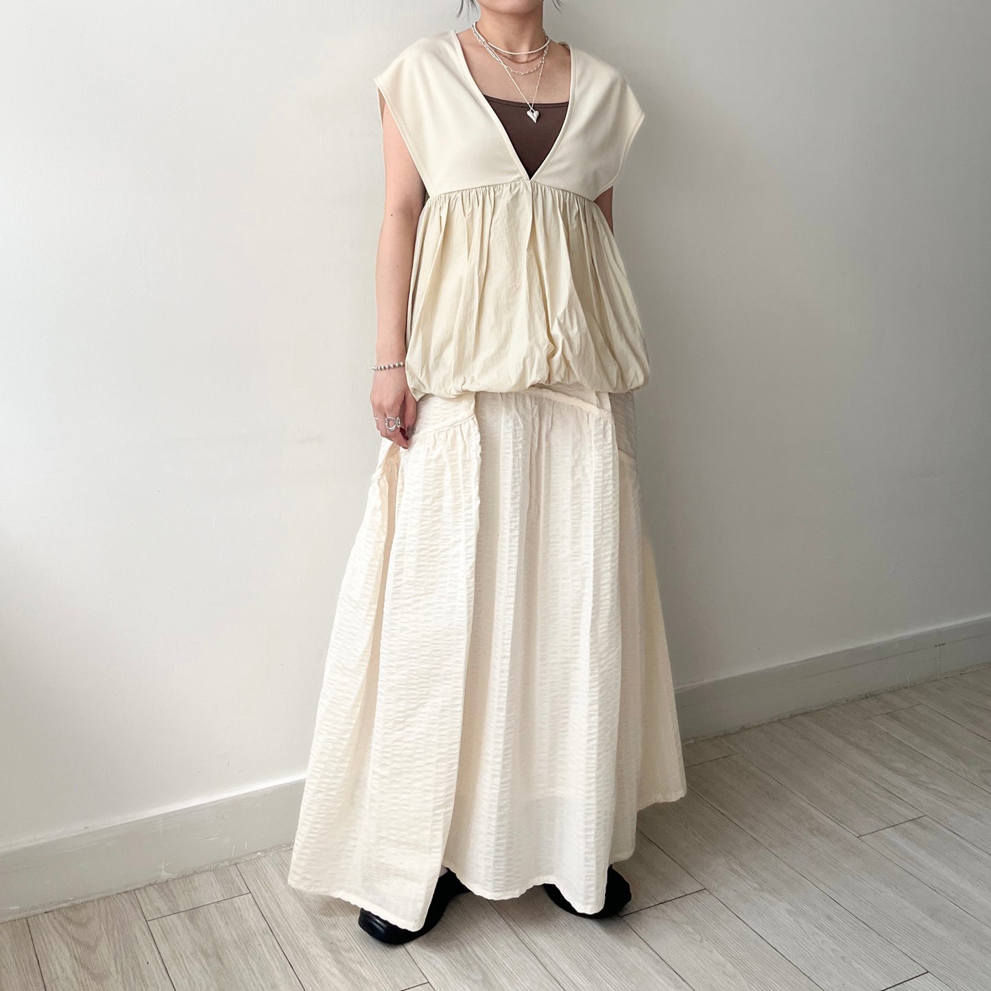 SK123- Flared Skirt | Ivory | Blue | Black