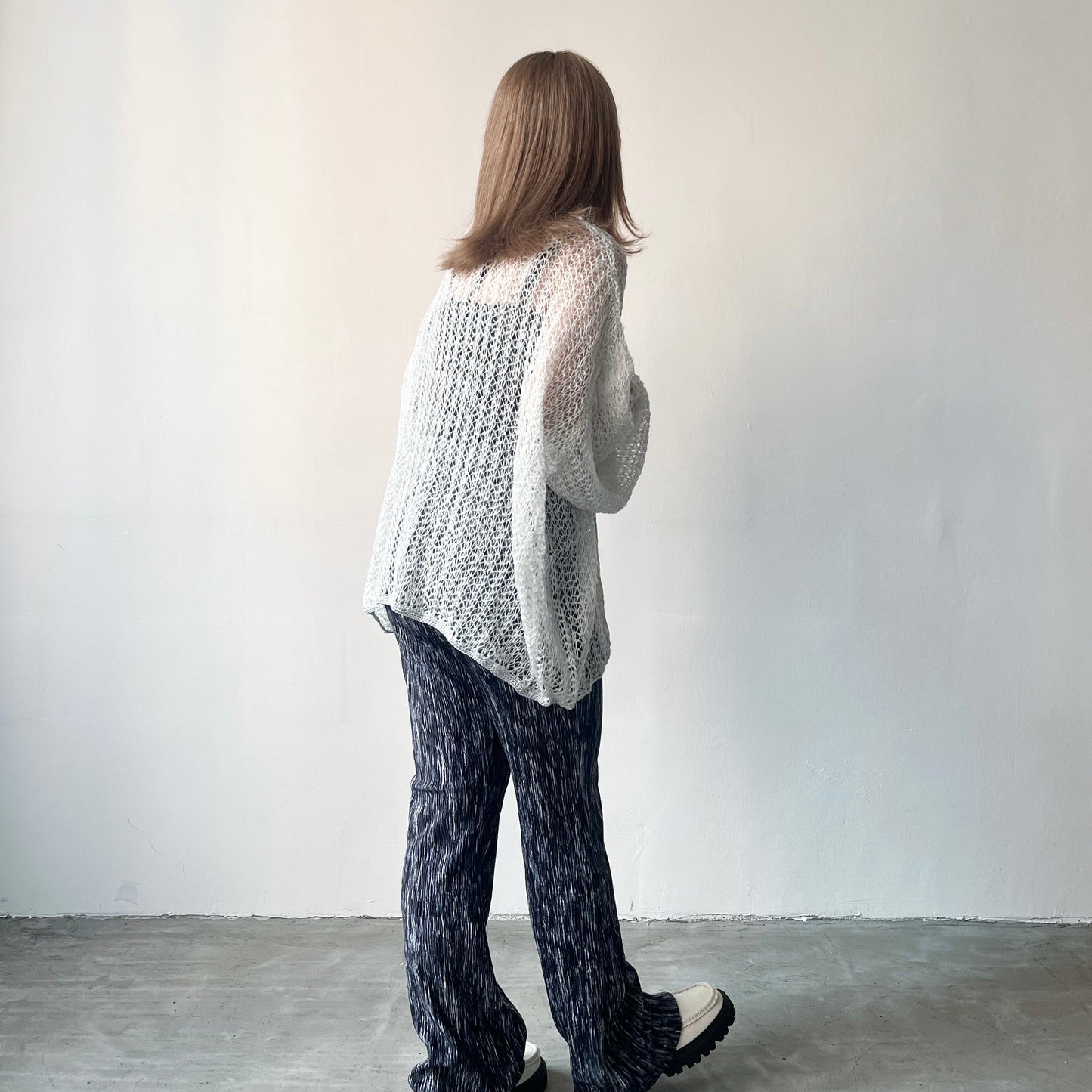 TP210- Knitted Top | Ivory | Light Grey