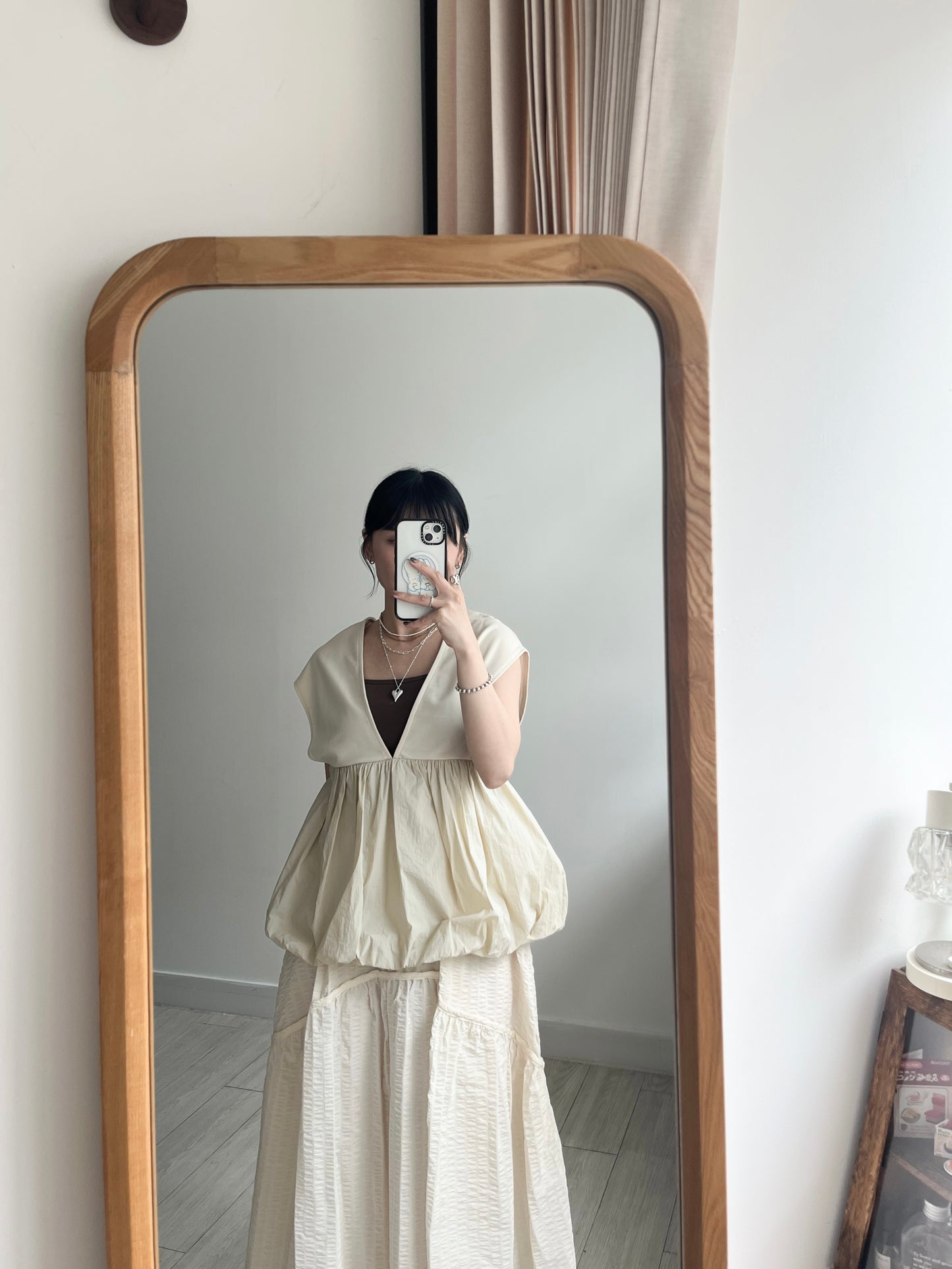 TP633- Balloon Vest Top | Ivory | Charcoal | Black