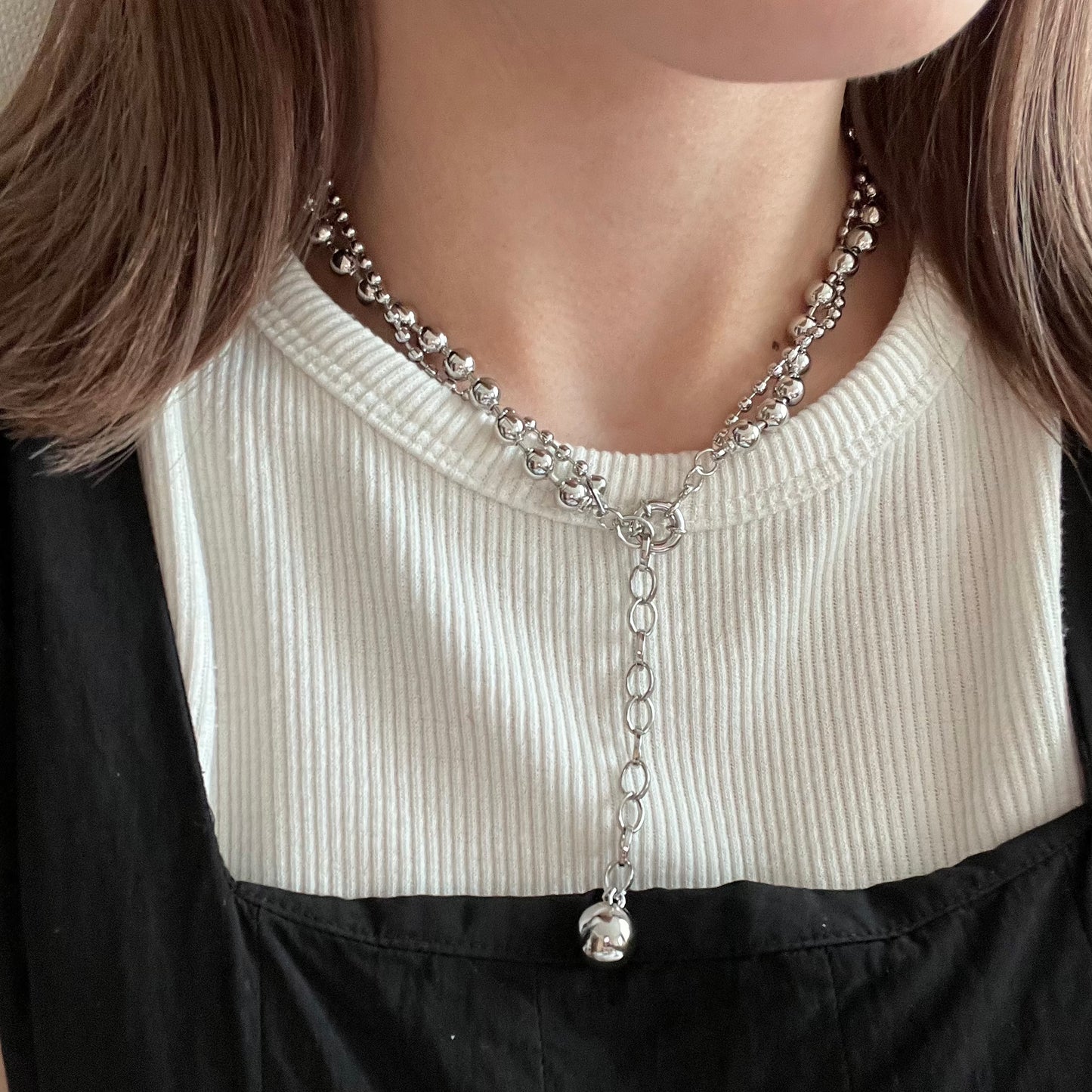 AC69- Double Ball Ball Necklace