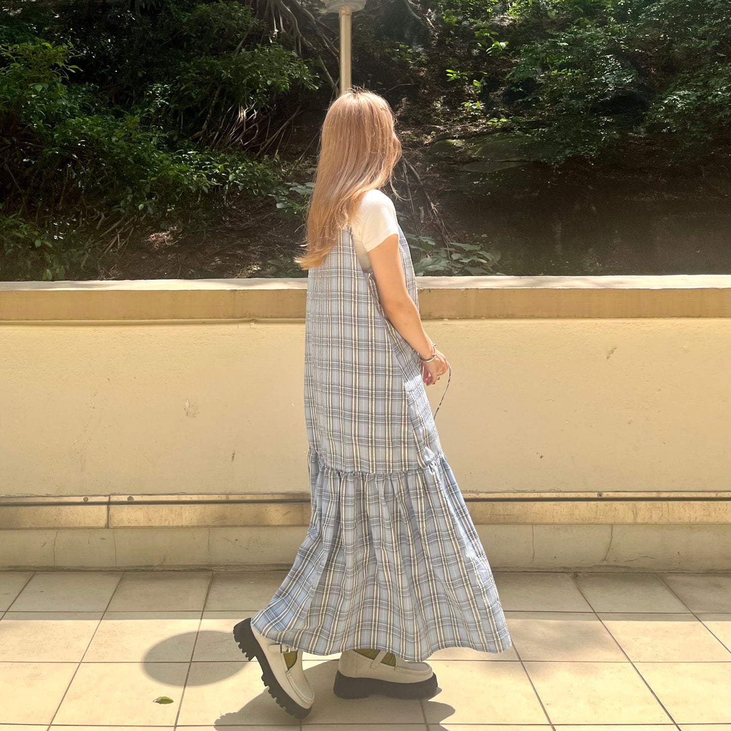 OP28- 2 Way Checked Dress | Yellow | Blue