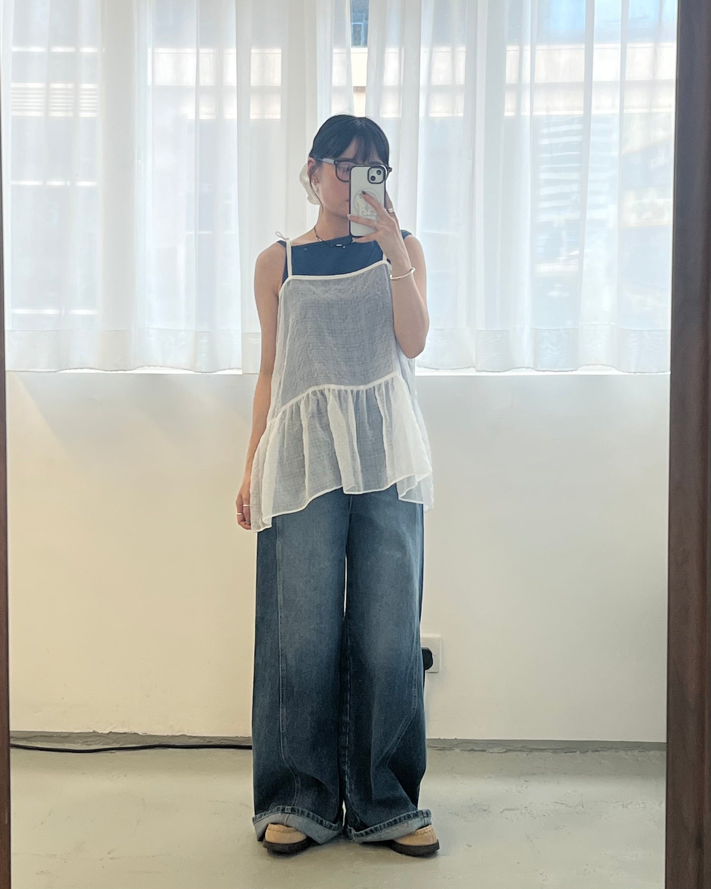 PT95- Wide Leg Blue Denim Jeans ( S / M )