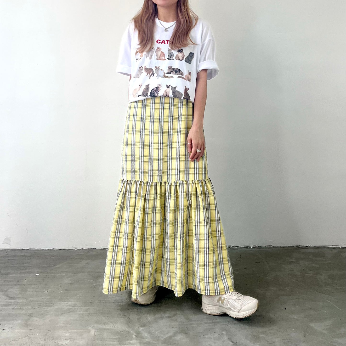 TP166- Cat Over Size Tee | White | Black