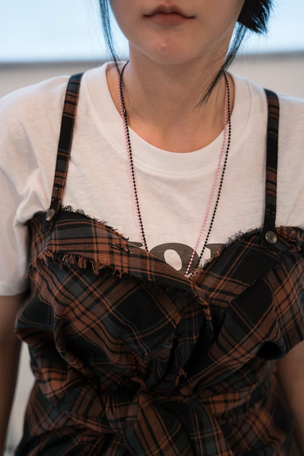 "早鳥優惠" TP650- 4 way超美格仔Lace Shirt | Navy | Brown