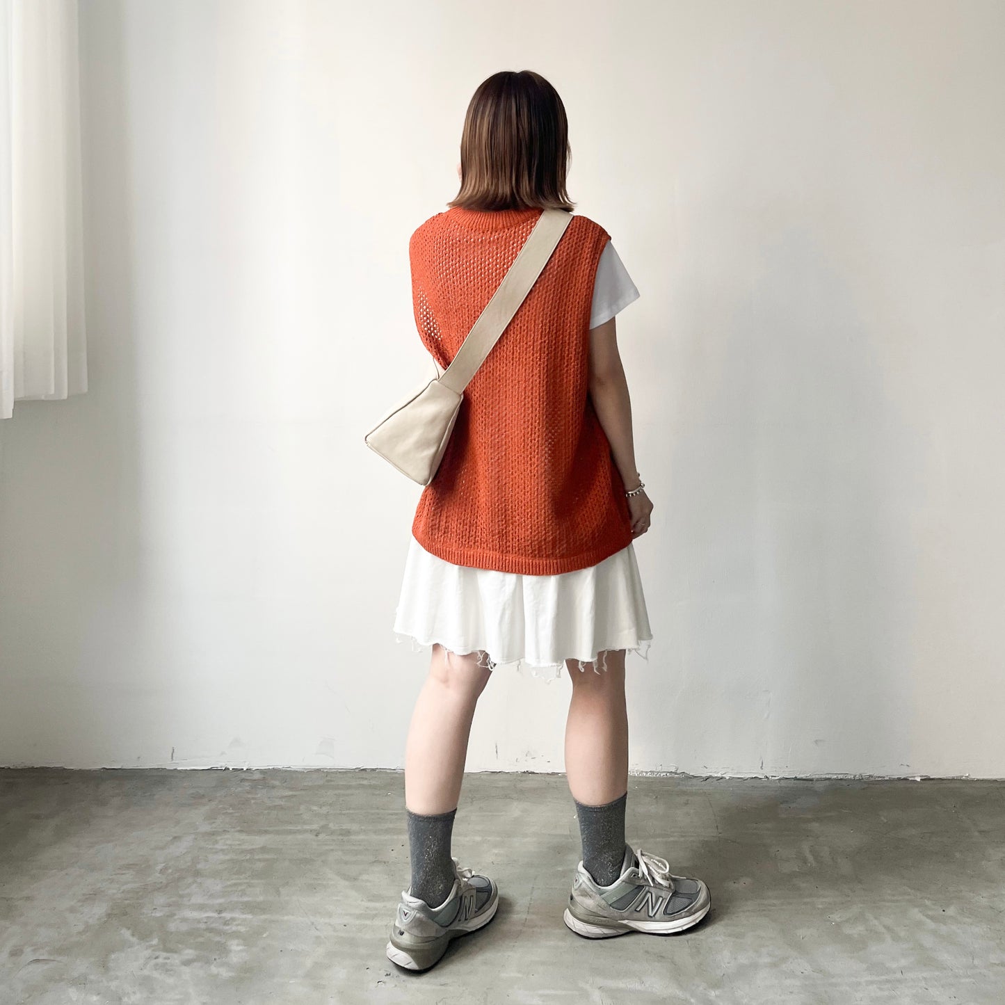 SK70- Ripped Hem Soso Short Skirt | White | Beige | Black ( S / M )