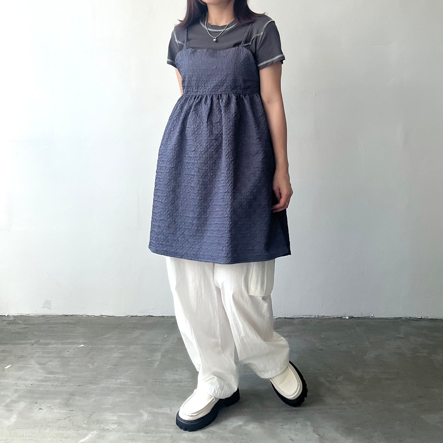TP171- Fluffy Camisole long Cami | Ivory | Navy | Black
