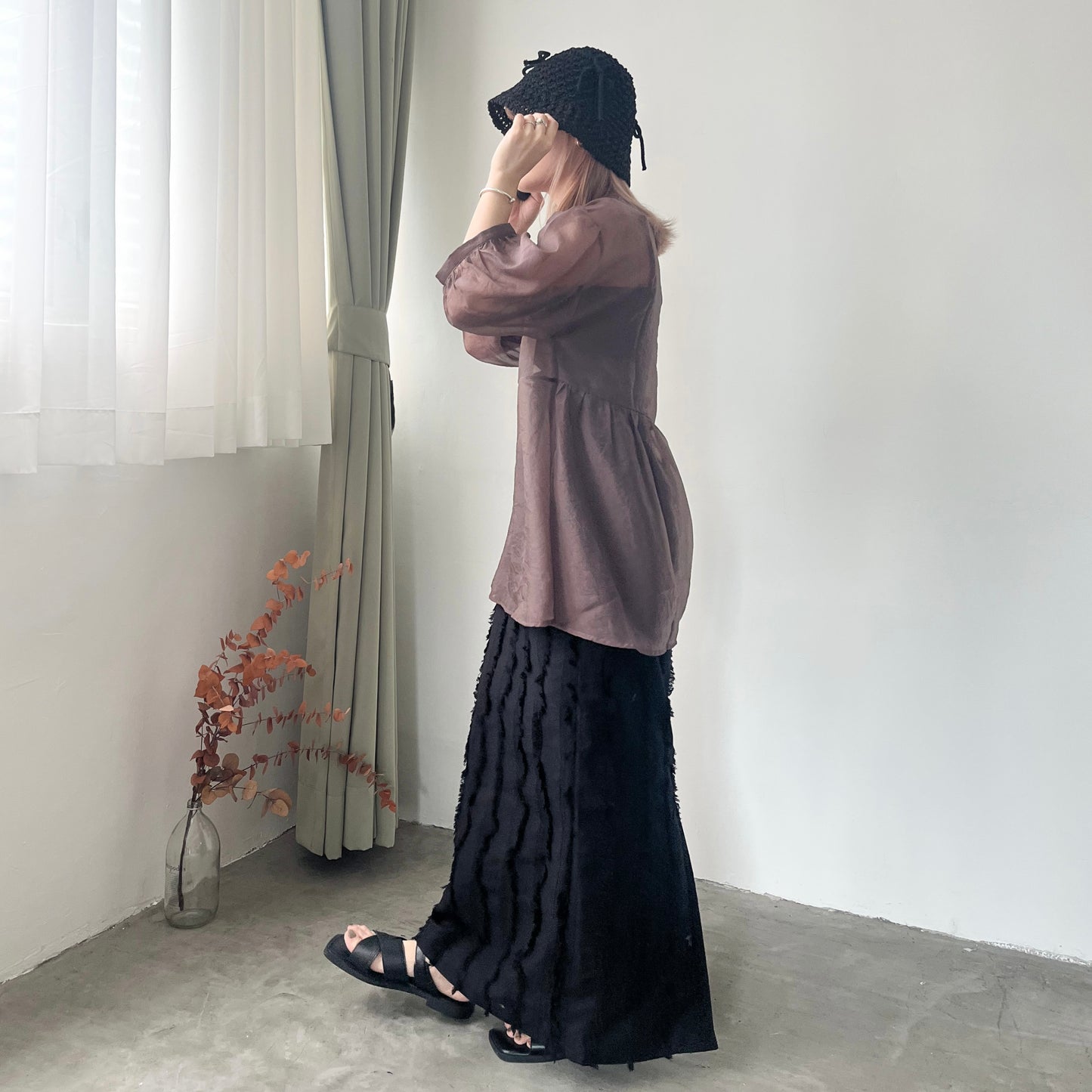 SK40- Stripe Soso Skirt | Khaki | Black