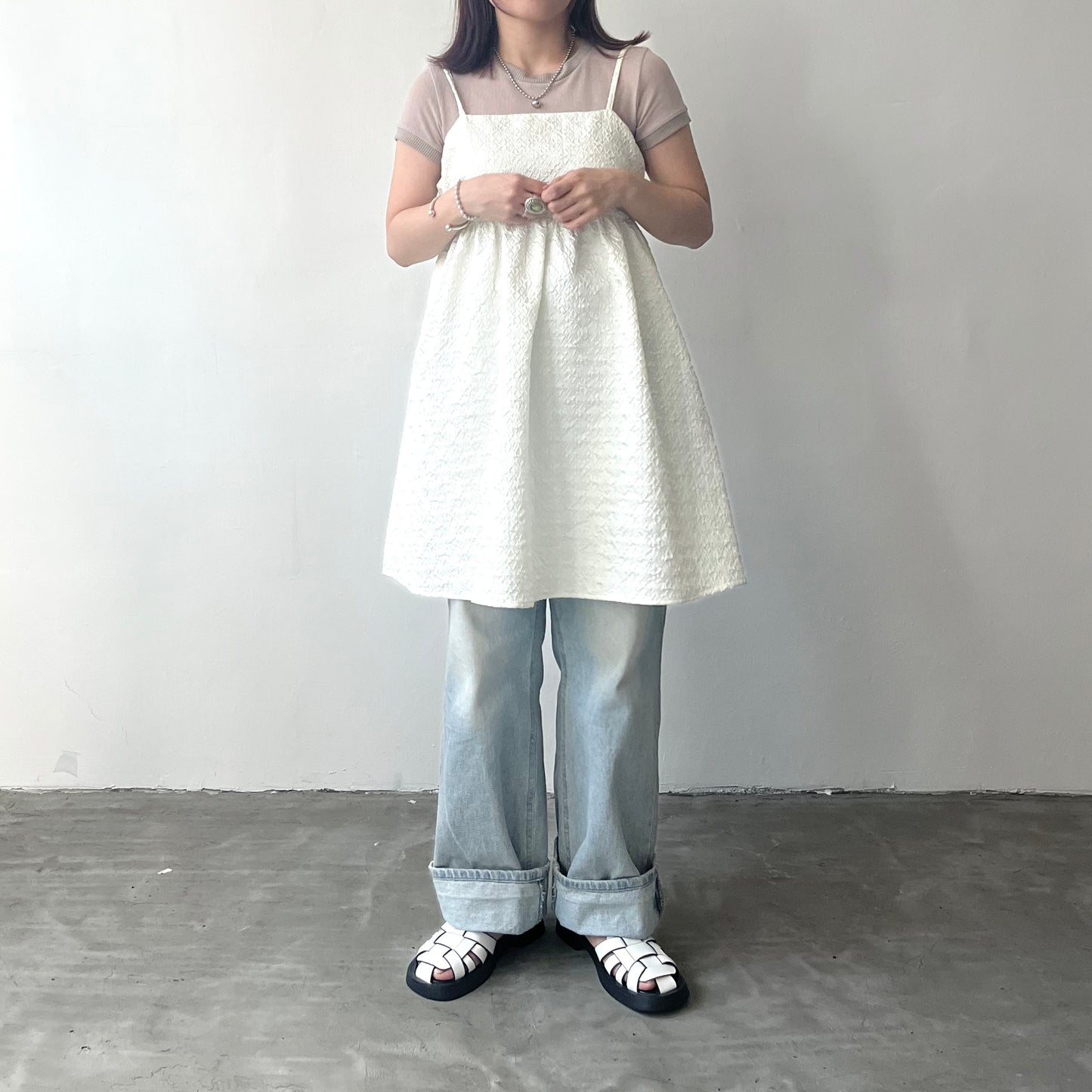 TP171- Fluffy Camisole long Cami | Ivory | Navy | Black