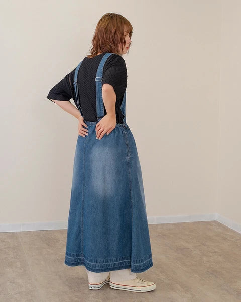 OP64- Zipper Denim Dress | Blue| Grey