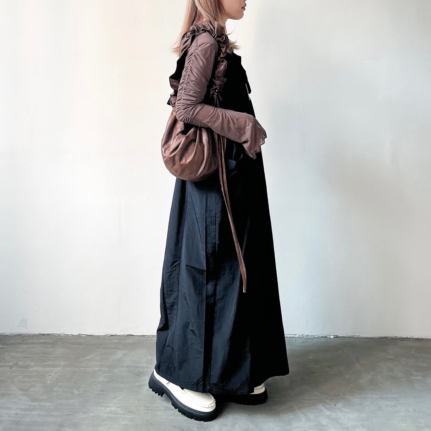 OP51- Drawstring Casual Dress | Black