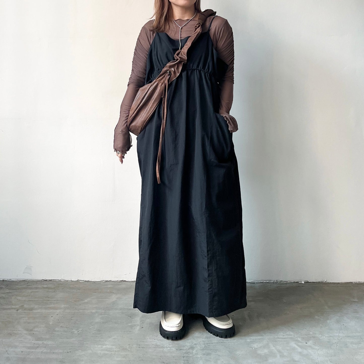 OP51- Drawstring Casual Dress | Black