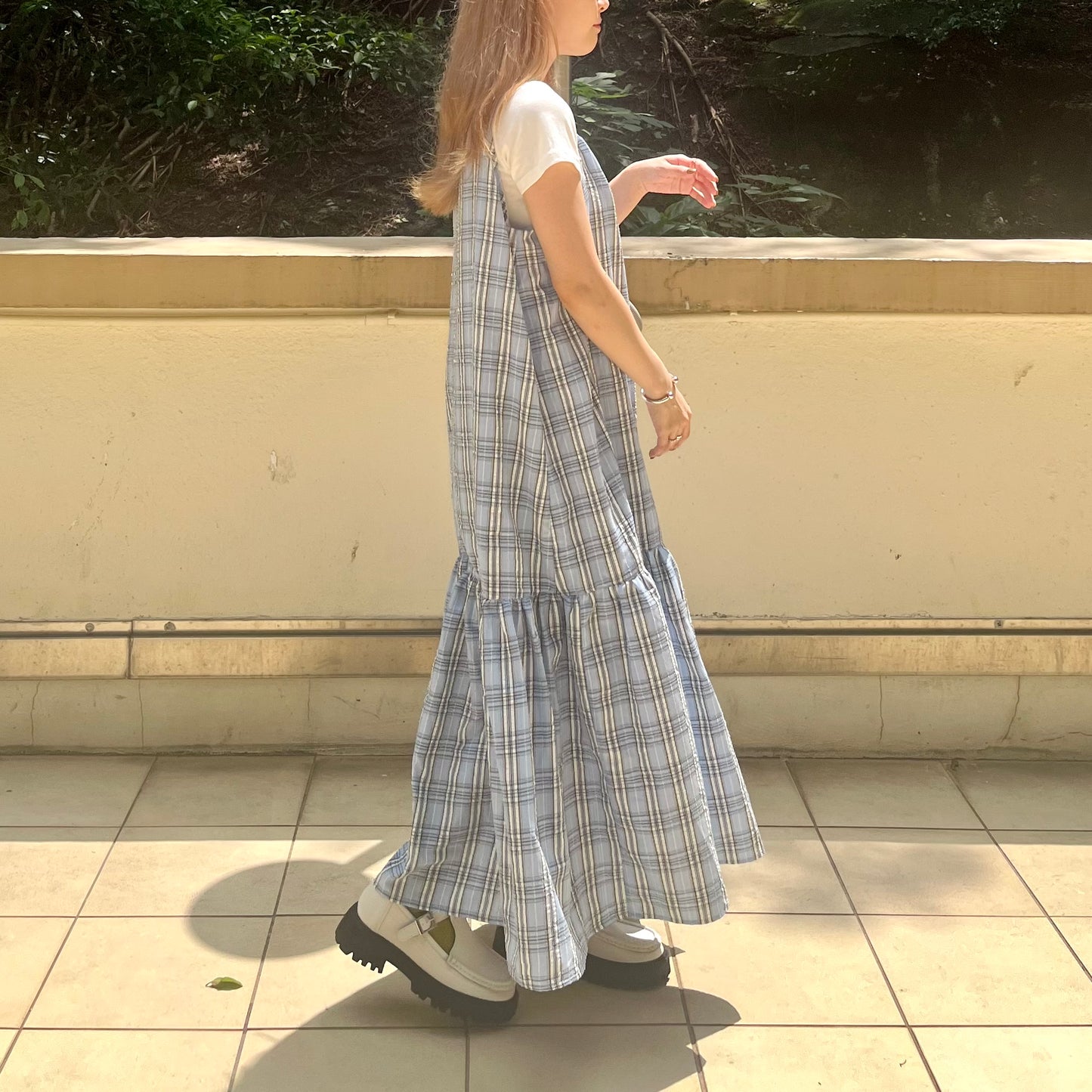 OP28- 2 Way Checked Dress | Yellow | Blue