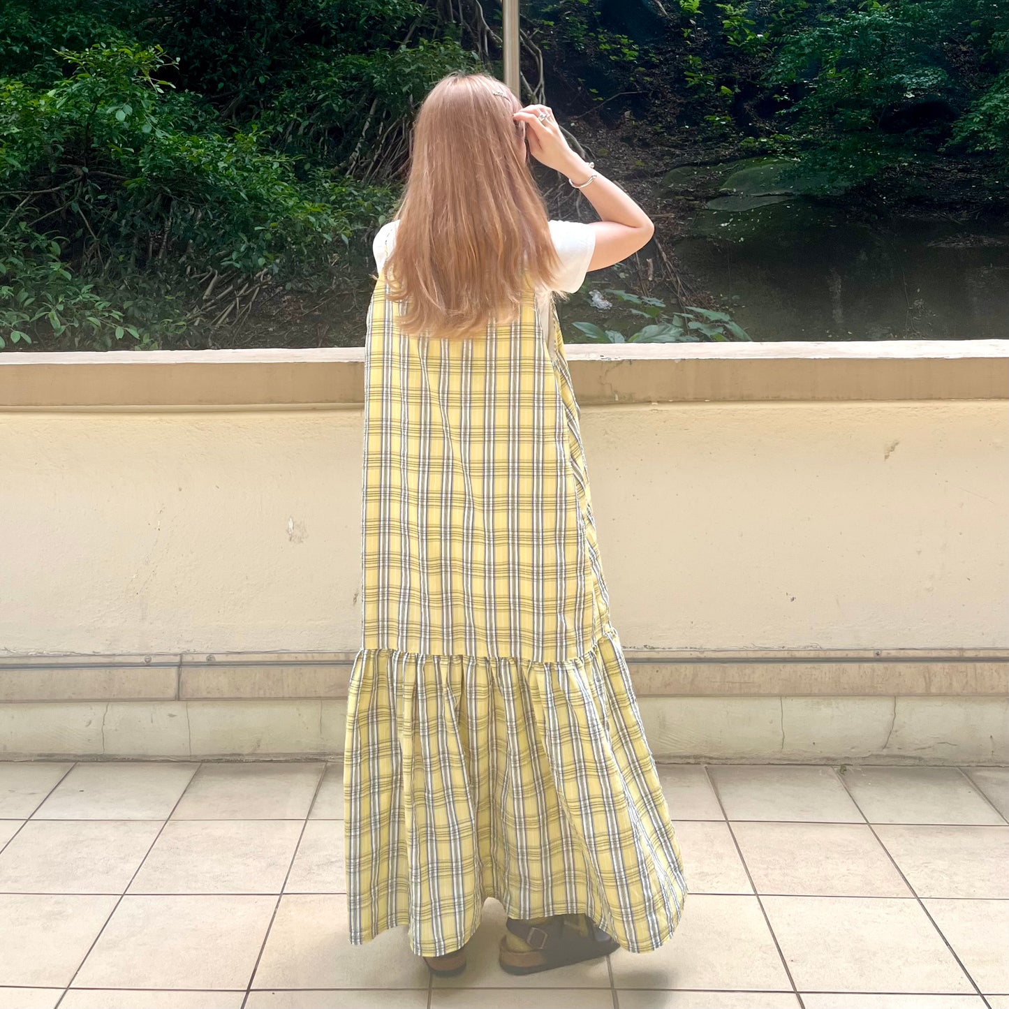 OP28- 2 Way Checked Dress | Yellow | Blue