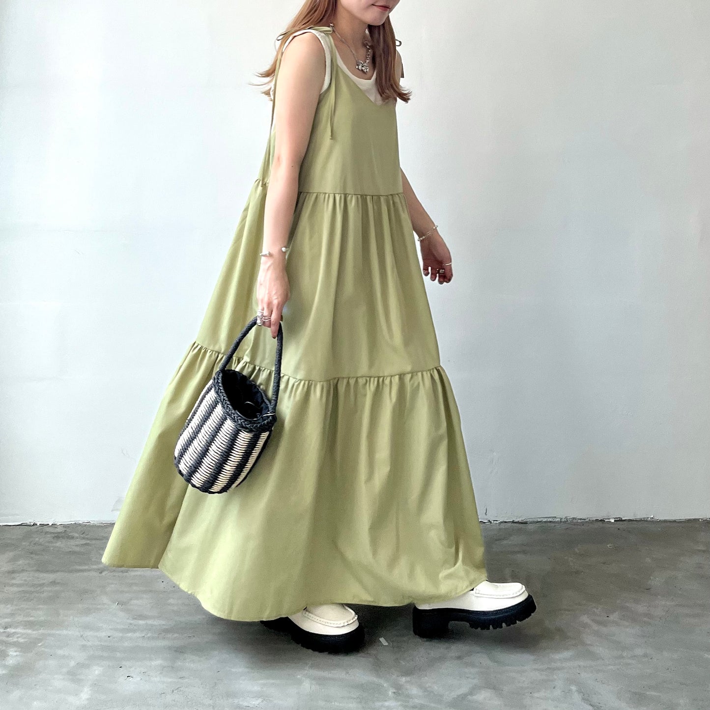 OP33- Ribbon Tiered One Piece | Grey | Black | Green