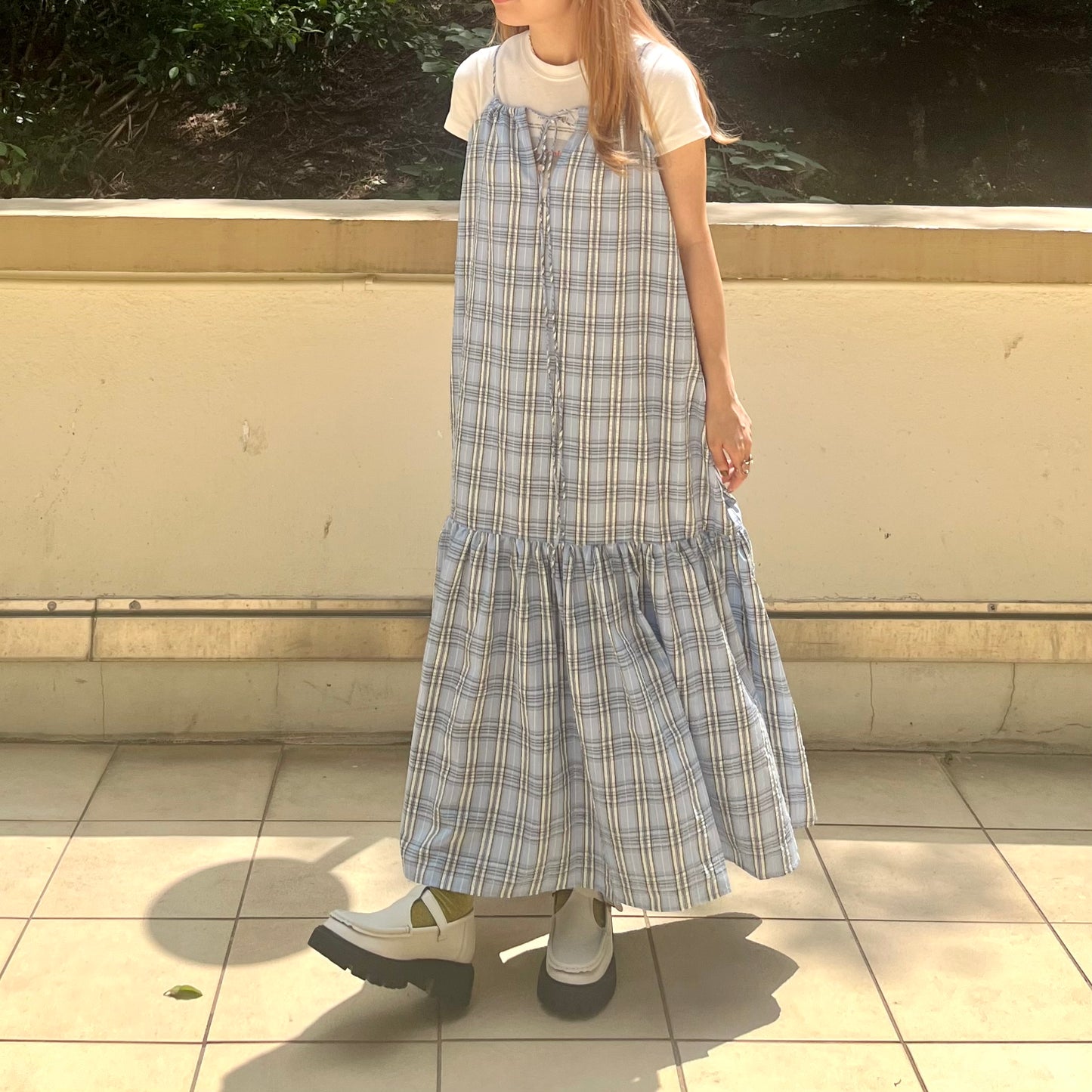 OP28- 2 Way Checked Dress | Yellow | Blue