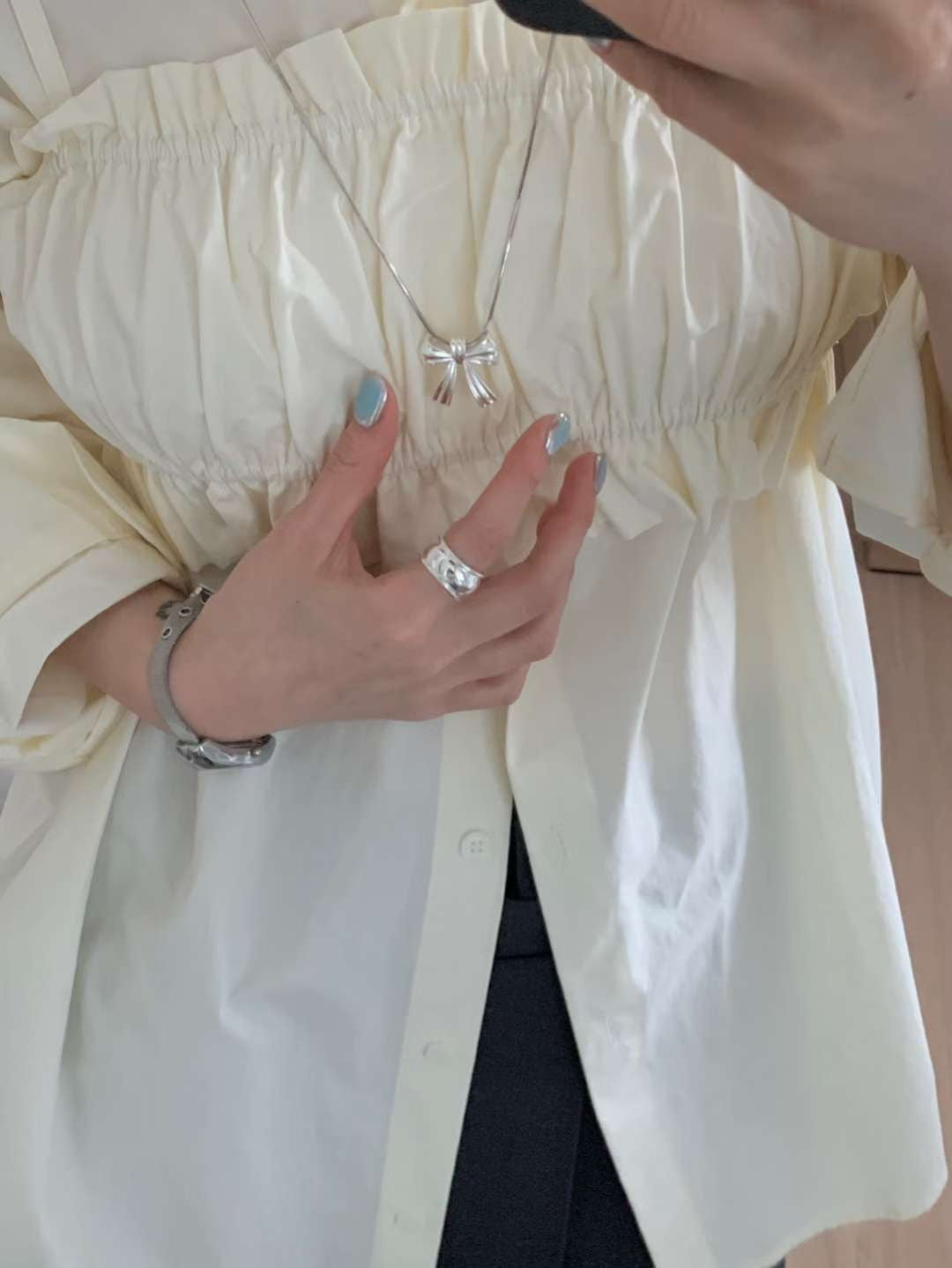 AC266- Ribbon Long Necklace
