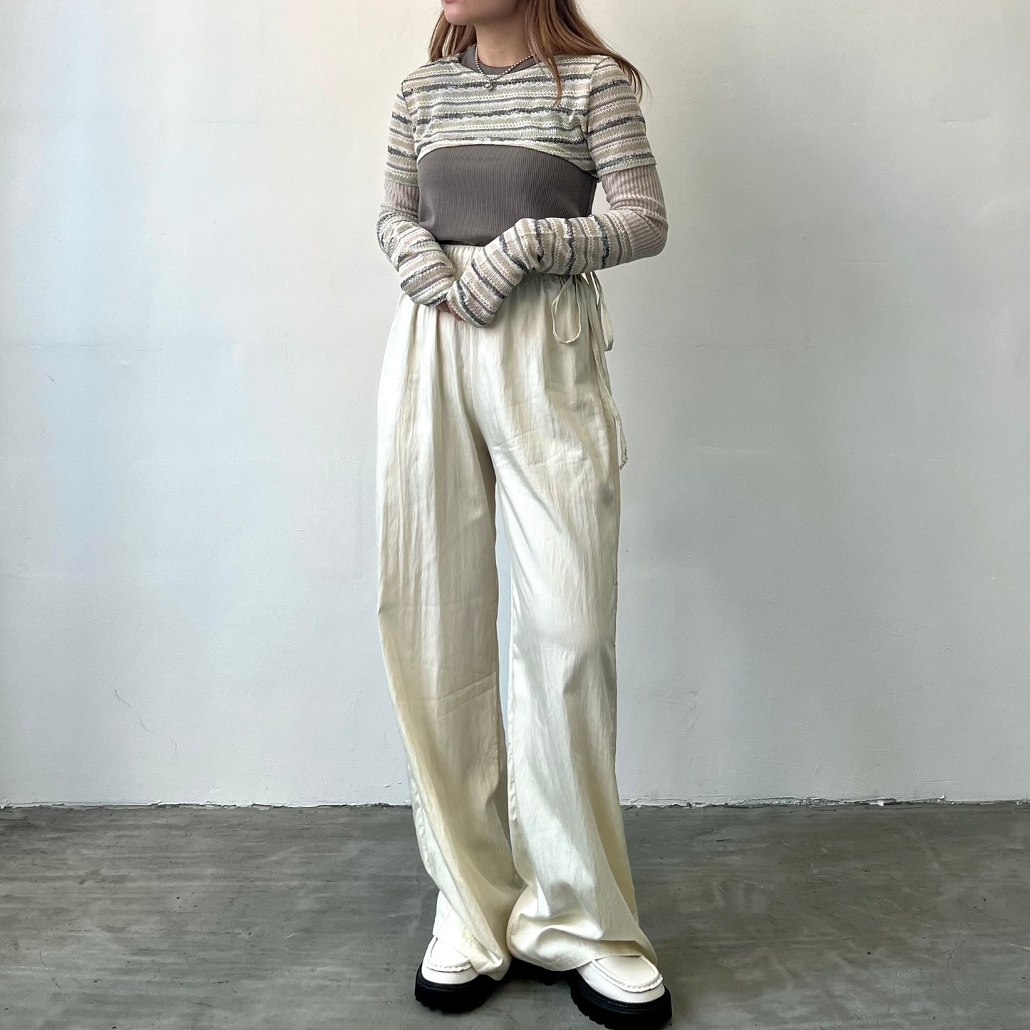 PT30- Soft Stripe Pants | Ivory | Blue