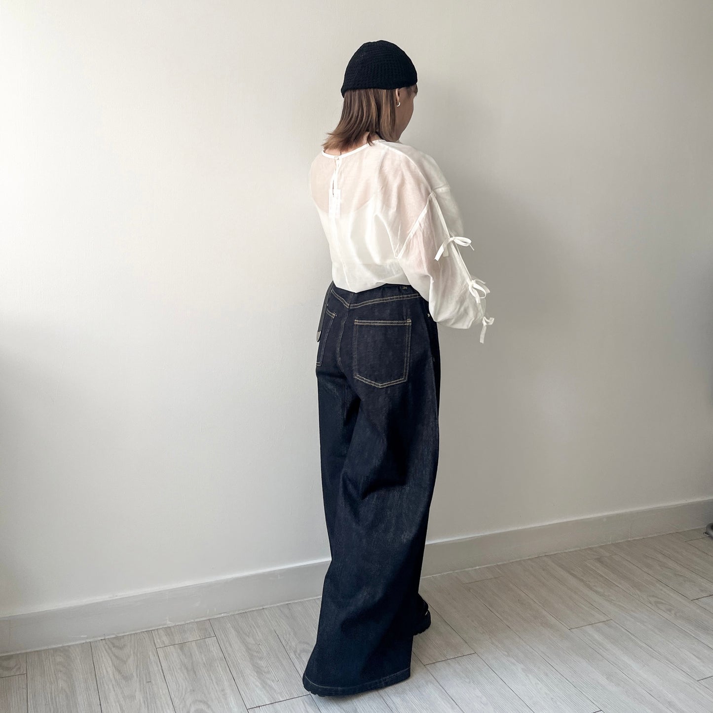 ( must have!! ) PT62- Wide Denim pants | Navy | Blue ( S / M )