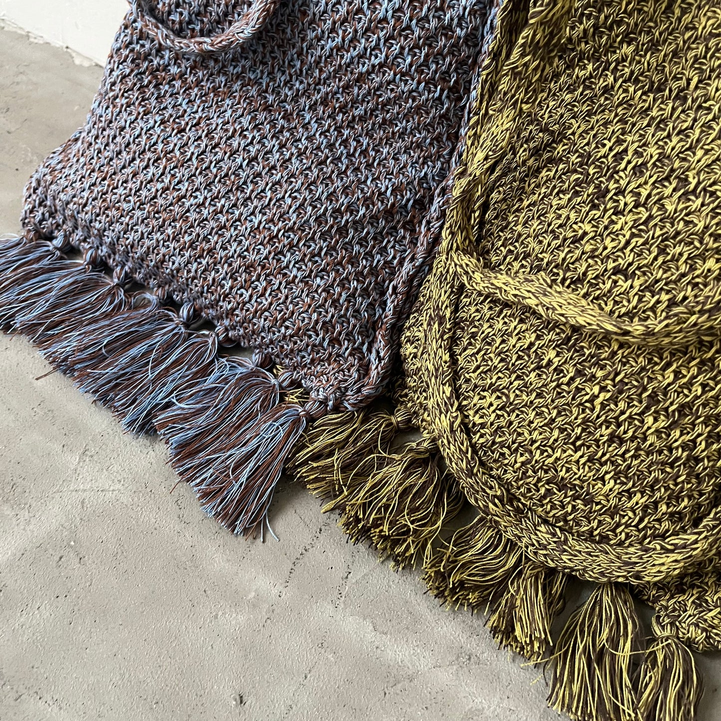 BG24- 2 Way Knitted Bag | Blue | Khaki
