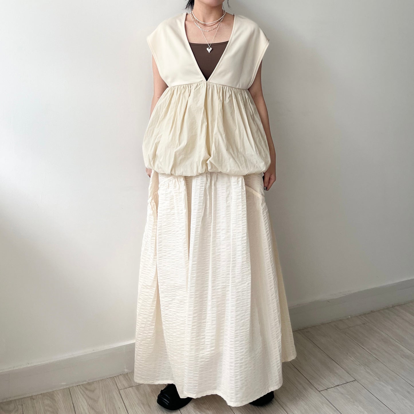 SK123- Flared Skirt | Ivory | Blue | Black
