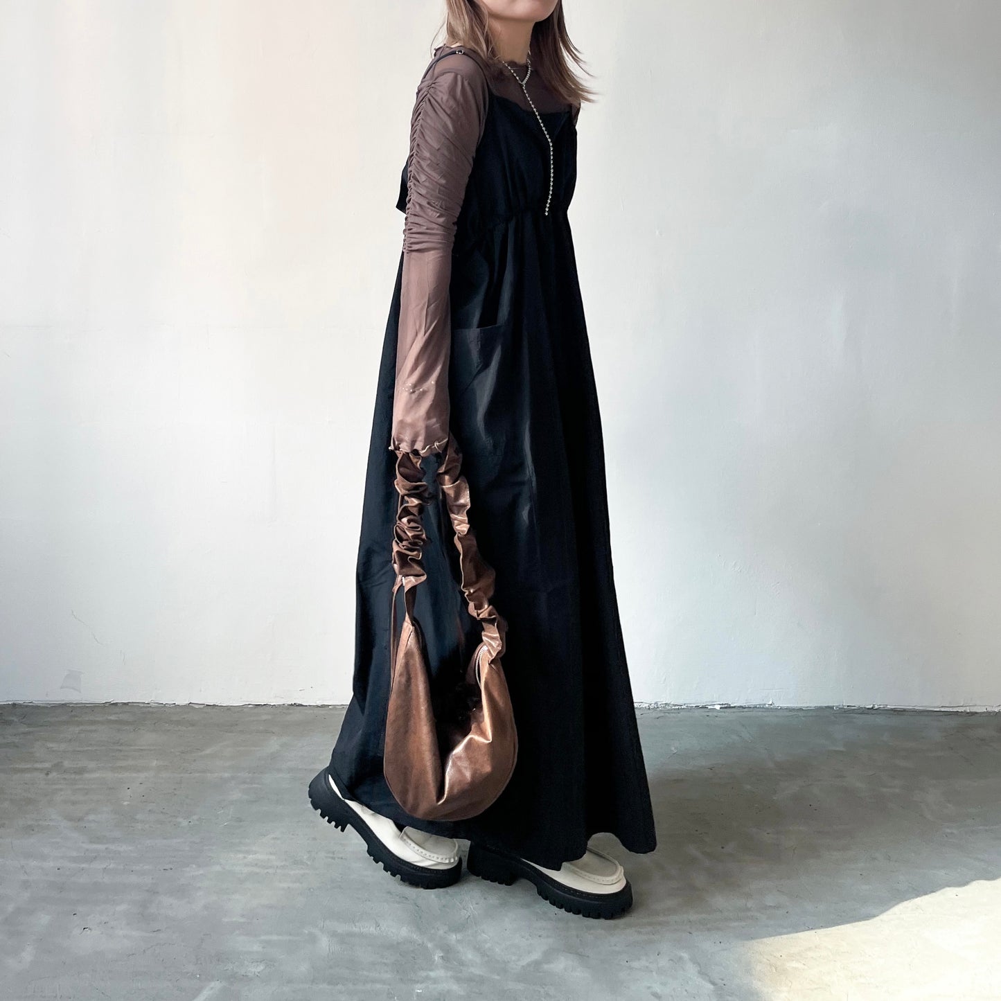 OP51- Drawstring Casual Dress | Black
