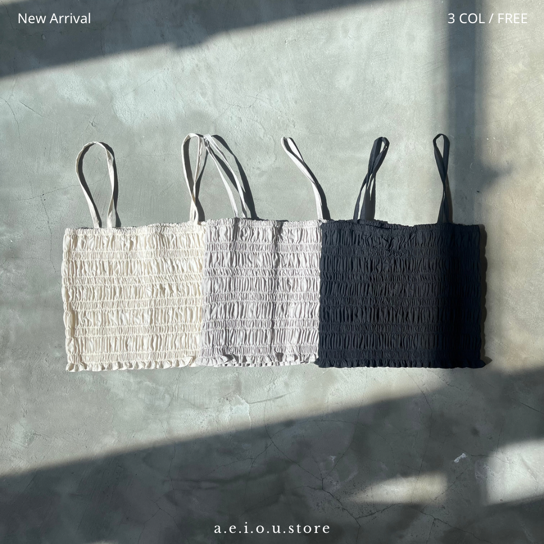 TP208- Crinkle Camisole Vest | Ivory | Grey | Black