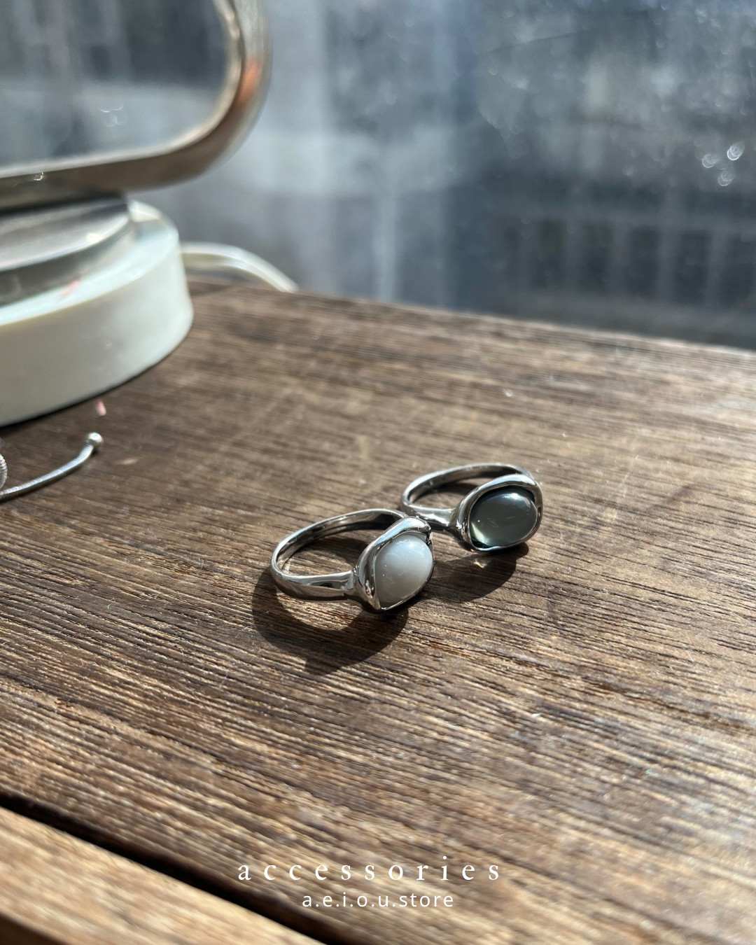 AC197- Vintage Stone Ring | Clean | Grey